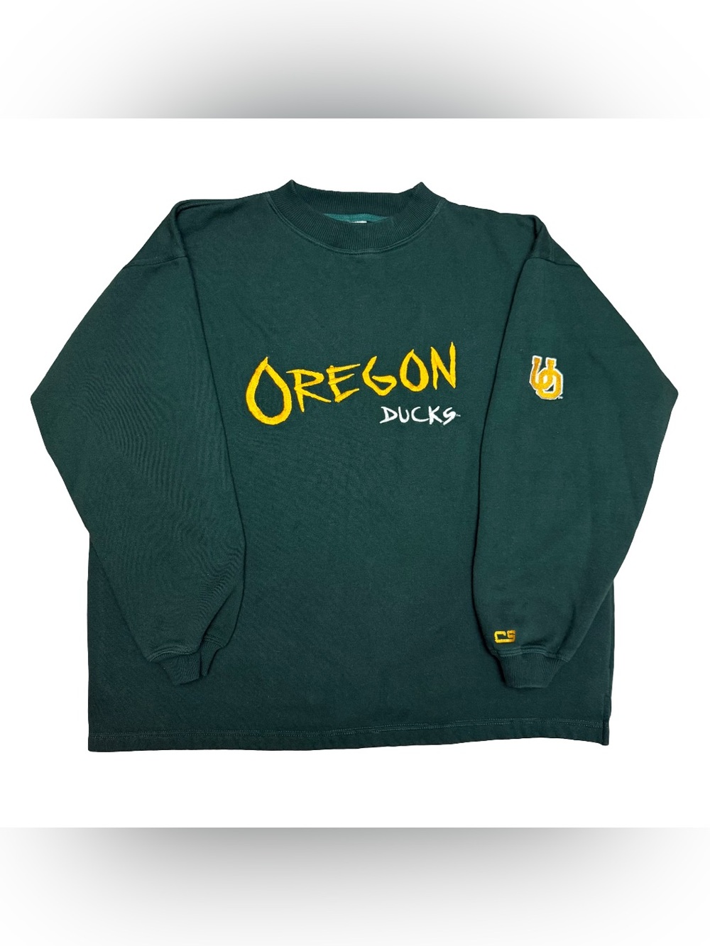 Vintage Oregon Ducks NCAA Crable Sportswear Crewneck Sweatshirt Green Large